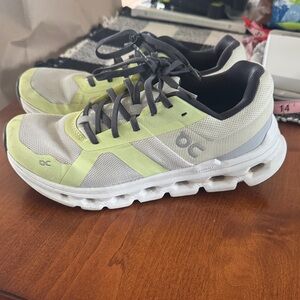 On Running Lime and Gray Sneakers